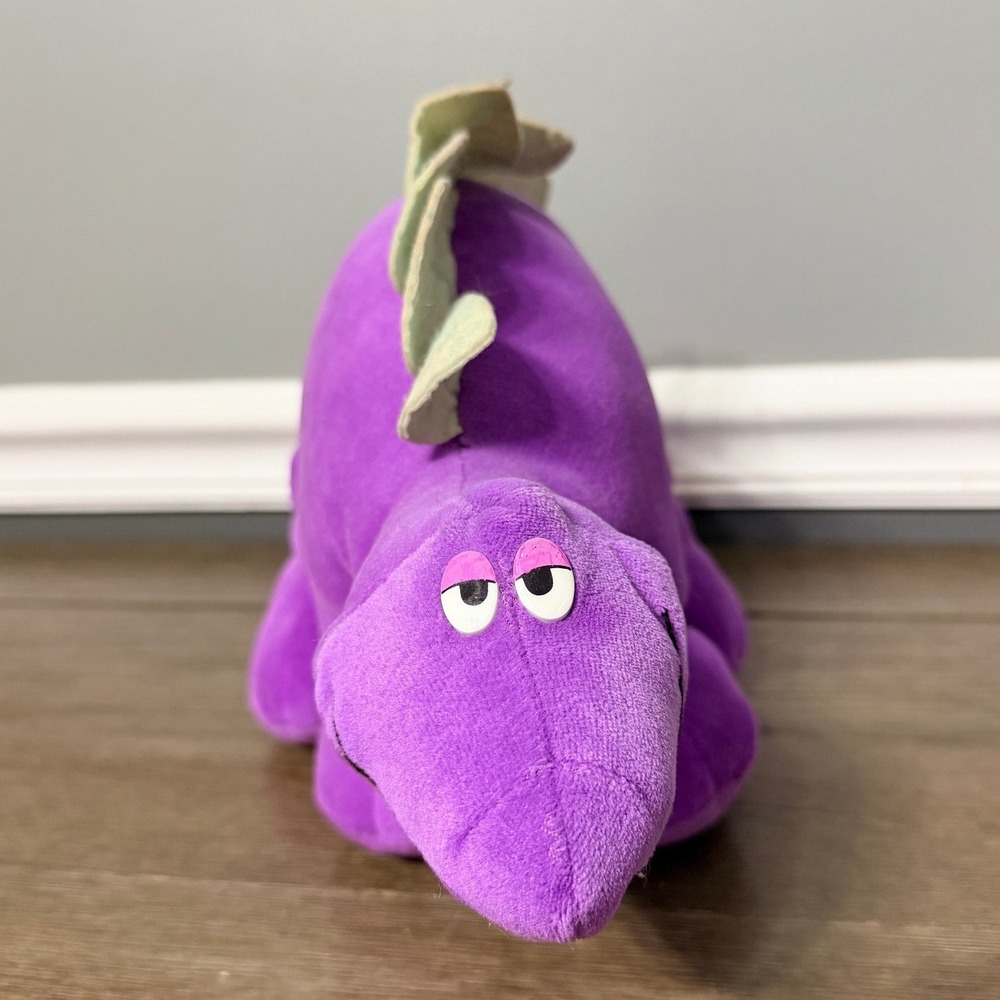 Vintage 1987 Applause Purple Stegosaurus Dinosaur Plush Sleepy Eyes 12" Long‎